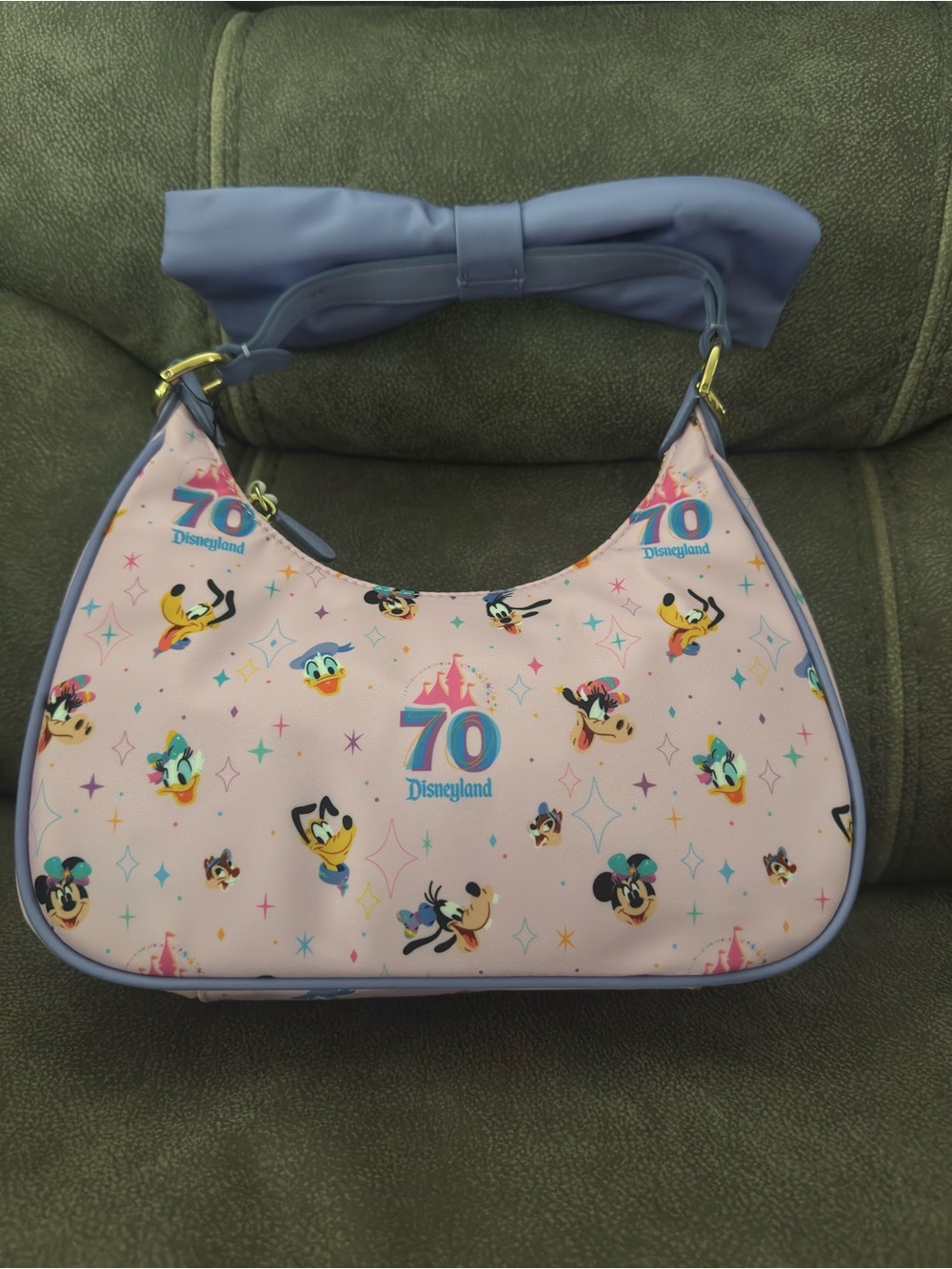 Stoney Clover Lane Pink and Lavender Disneyland 70th Shoulder Bag